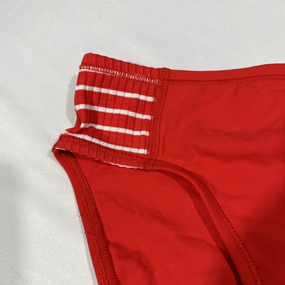 NEW $88 Robin Piccone Sailor High‎ Waist Bikini Bottoms Red [ Small ]